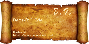 Daczó Ida névjegykártya